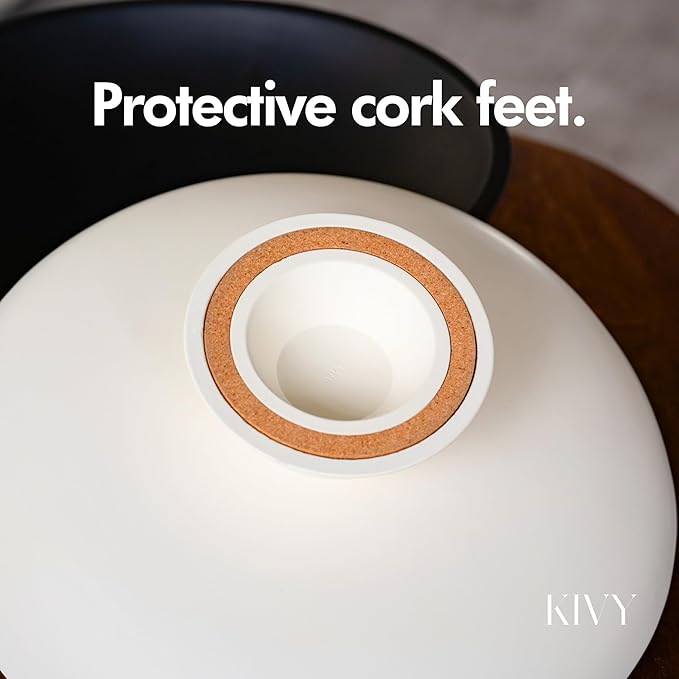 KIVY Concrete Fruit Bowl for Kitchen Counter - Large Decorative Bowl for Home Decor - Modern Fruit Basket for Entryway Table - Pedestal Bowl - Decorative Bowls for Home Decor - White Fruit Bowl Decor