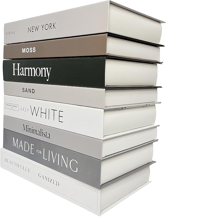 8 Pack Decorative Books, Ediactcyl Decoration Faux Books for Hardcover Home Decor | Fake Book Stacks Display for Bookshelf Room Decor (EDDB68)