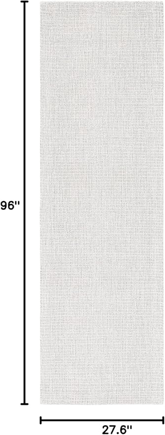 SAFAVIEH Abstract Collection Runner Rug - 2'3" x 8', Light Grey & Ivory, Handmade Wool, Ideal for High Traffic Areas in Living Room, Bedroom (ABT468F)
