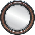 OVALCREST Round Beveled Wall Mirror for Home Decor - Philadelphia Style - Vintage Walnut - 18x18 Outside Dimensions