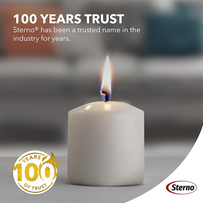 Sterno 72-Pack Votive Candles Bulk Pack - Long Lasting Tea Lights, Burns Up to 10 Hours - Unscented White Votive Candles for Indoors or Outdoors - Use as Party Decor or Centerpiece Table Decorations
