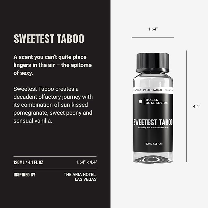 Hotel Collection Diffuser Oil - Sweetest Taboo - Aromatherapy Essential Fragrance Oil - White Woods, Pomegranate, and Peony - 120mL 4.1 Fl oz