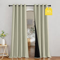 NICETOWN 100% Blackout Muted Beige Curtains 84 inches Long, Grommet Energy Saving Thermal Insulated Window Treatments Lightweight for Bedroom/Home Office, W52 x L84, 2 Panels