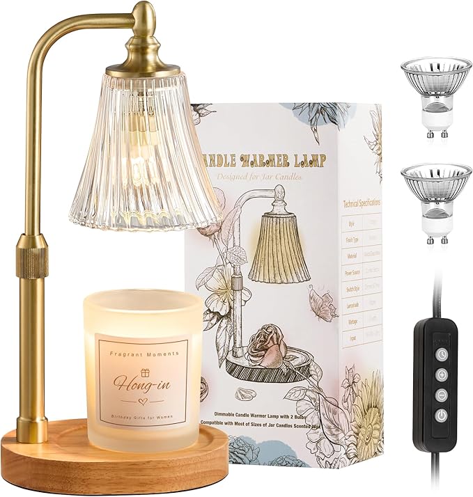 Candle Warmer Lamp with Timer Dimmable,Birthday Gifts for Women Mom Sister,Adjustable Height Wax Melt Warmer for Jar Candles,House Warming Gifts New Home,Ideal for Office,Dorm,Bedroom Home Decor
