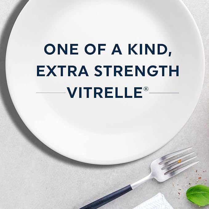 Corelle Vitrelle 6-Piece Salad Plates Set Triple Layer Glass and Chip Resistant, 8-1/2-Inch Lightweight Round Plates, Winter Frost White