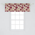 Lunarable Geometric Circle Window Valance Pack of 2, Ring Spherical Disco Balls Dot and Stripes Swirls Display Print, Rod Pocket Curtain Valances for Kitchen Bedroom, 54" X 18", Maroon Beige
