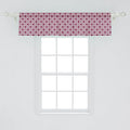Lunarable Grid Window Valance Pack of 2, Traditional Abstract Symmetric Line Art Mesh Lines Squares, Rod Pocket Curtain Valances for Kitchen Bedroom, 54" X 12", Magenta White
