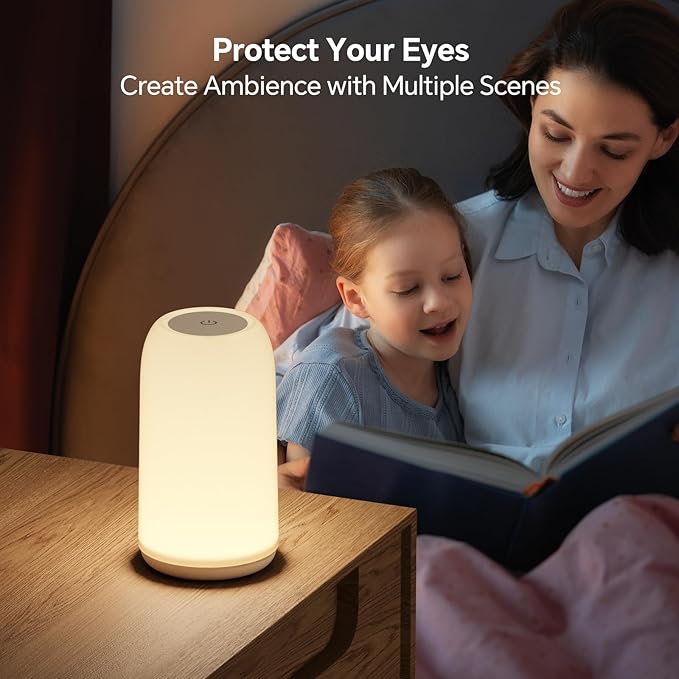 Outdoor Cordless Table Lamps Rechargeable, Touch Lamp [Sleek Design & RGB Mode] 4-Level Brightness Outdoor Lamps for Patio, LED Lamp Multi-Color Smart Nightstand Lamp for Outdoor Table lamp