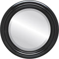 OVALCREST Round Beveled Wall Mirror for Home Decor - Philadelphia Style - Gloss Black - 18x18 Outside Dimensions