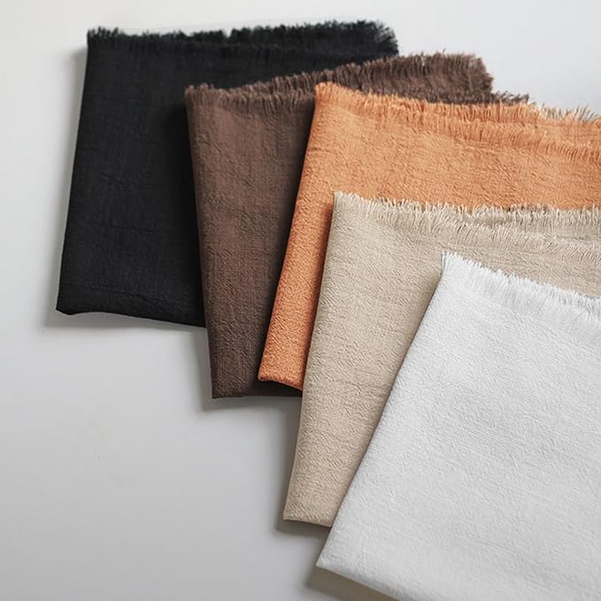 Handmade Cloth Napkins 100% Cotton Napkins with Fringe，Delicate Handmade Cloth Napkins for Dinners, Parties, Weddings and More，18 x 18 Inch Set of 4 - Caramel