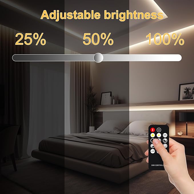 COB LED Strip Light with Remote, Dimmable 16.4FT/5M Flexible High Density LED Light,4000K Natural White 2400LEDs Super Bright LED Light Strip CRI 90+ for Bedroom,Kitchen,DIY Home Decoration