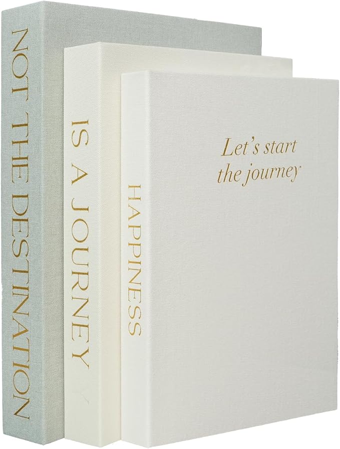 Set of 3 Linen Decorative Books for Home Decor,Modern Faux Decor Book Stack for Decoration,Aesthetic Books for Coffee Table/Bookshelf/Mantel Decor,Photo Storage or Keepsake Box for Decor