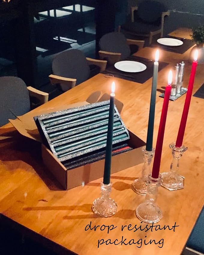 Tall Taper Candles Christmas Long Candlesticks 12 inch red Green Candle for Wedding Advent Home Decor Dinner Christmas，Set of 12,red Green