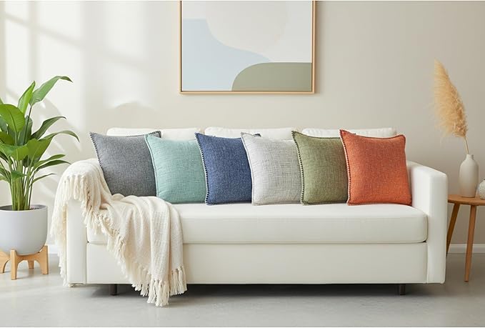 24x24 Pillow Covers Set of 2 Navy Blue Soft Textured Chenille, Soft Cozy Large Cushion Covers for Couch, Modern Square Big Pillowcases, Decorative Farm House Oversized Euro Shams Sofa Pillow Covers