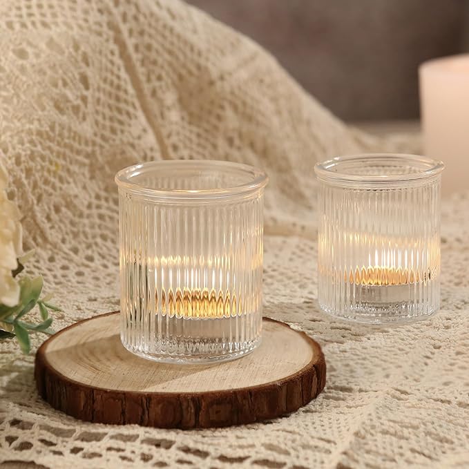 36pcs Votive Candle Holders - Clear Votives Glass Tea Light Candle Holders Bulk, Tea Lights Candles Holder for Home Party Wedding Decoration & Gift (Clear)
