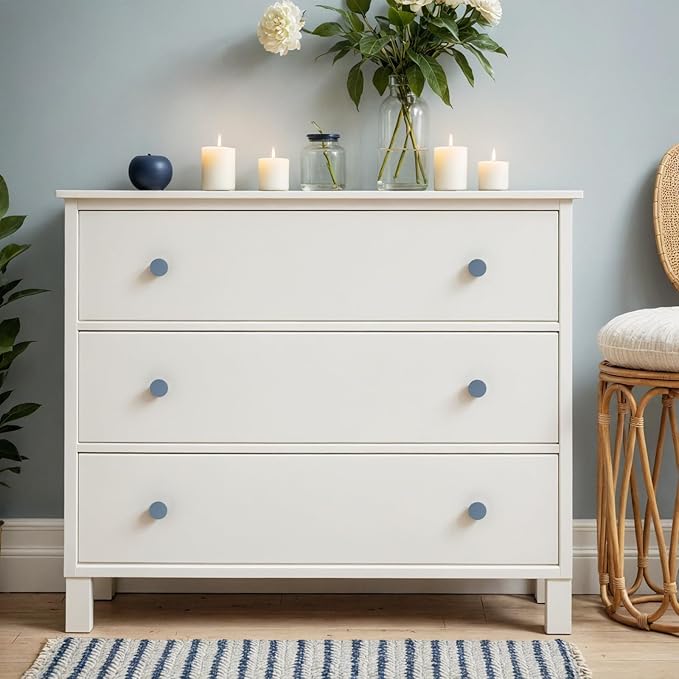 Ravinte 10 Pack Cabinet Knobs Light Blue Kitchen Cabinet Knobs Round Dresser Drawer Pulls Closet Door Pulls 1-1/5 Inch