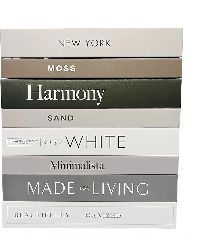 8 Pack Decorative Books, Ediactcyl Decoration Faux Books for Hardcover Home Decor | Fake Book Stacks Display for Bookshelf Room Decor (EDDB68)