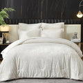 Ivellow Crushed Velvet Comforter Set King Ivory Comforter Set 5pcs Ultra Soft Lightweight Breathable Bedding Set Luxury Cozy Flannel Comforter King Size (1 Comforter,2 Pillow Shams, 2 Euro Shams