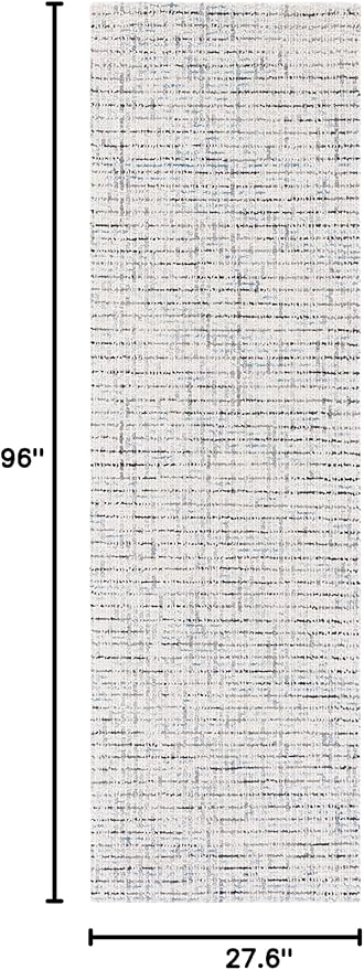 SAFAVIEH Abstract Collection Runner Rug - 2'3" x 8', Grey & Ivory, Handmade Wool, Ideal for High Traffic Areas in Living Room, Bedroom (ABT468J)