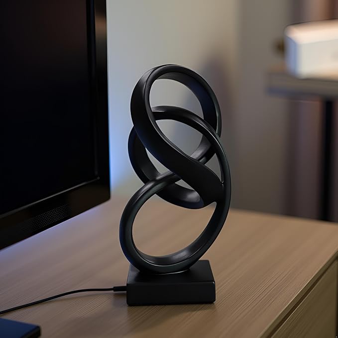 15" Modern Abstract Ribbon Decorative Sculpture, Knot Sculptures,Home Decor,Coffee Table Statues,Dining Living Room Desk Decor