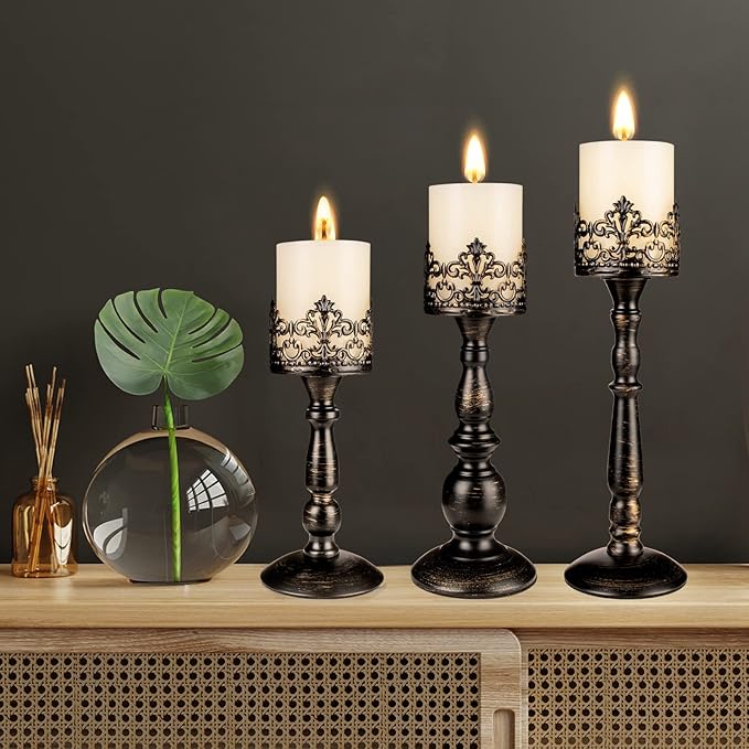Vintage Candle Holder for Table Centerpiece Gothic Candle Stand Set