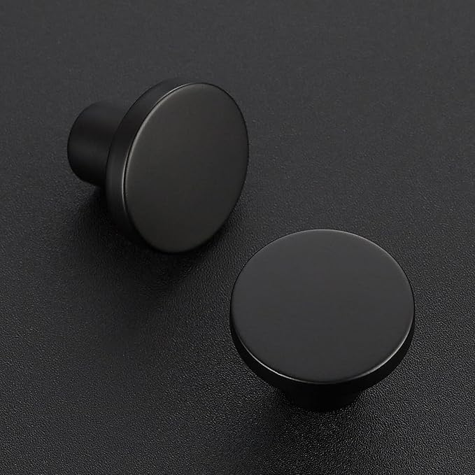 Ravinte 45 Pack Cabinet Knobs Black Kitchen Cabinet Knobs Round Dresser Drawer Pulls Closet Door Pulls 1-1/5 Inch