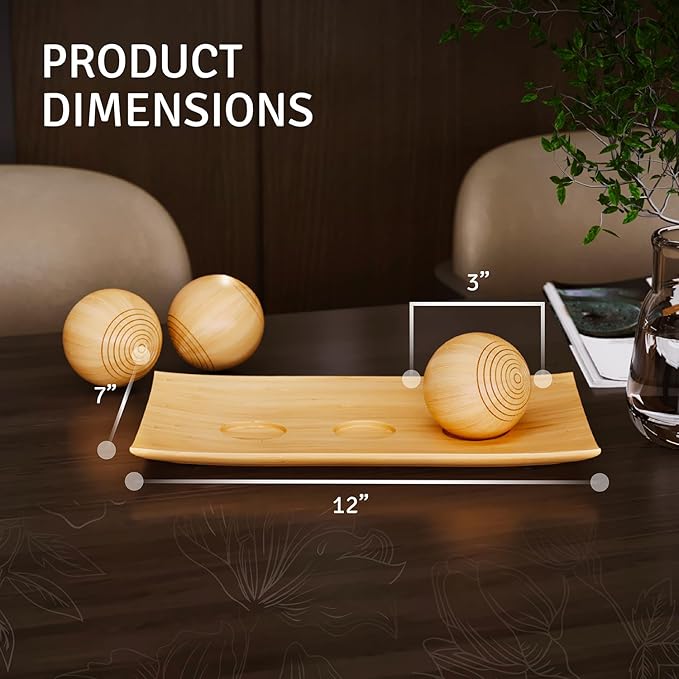 Creative Scents Harmony Decor Tray and Ball Set - Centerpiece Decoration - Coffee Table Decor - Dining Decor Centerpiece Table Decor Bowl for Home Decor, Living Room, Entry Table, TV Stand