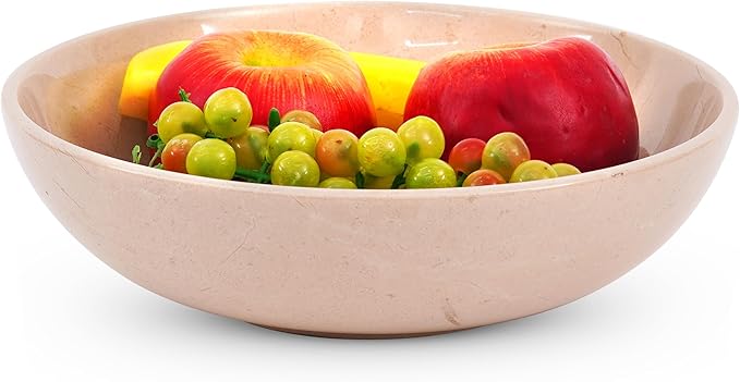Radicaln Marble Fruit Bowl 10" Inches Verona Handmade Candy Bowl for Kitchen, Elegant Marble Bowl for Coffee Table Decor, Fruit Dish Holder for Countertop, Entryway Table Bowls, Modern Kitchen Decor