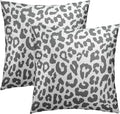 Grey Leopard Throw Pillow Covers - Snow Cheetah Pillow Covers 22x22 Inch Animal Print Pillow Cases Decorative Cushion Cover for Home Sofa Bed Couch
