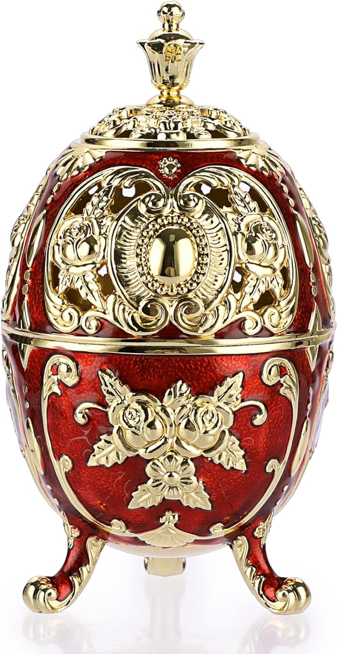 JUXYES Vintage Incense Burner Holder with Removable Ash Catchers, Metal Censer Antique Cone Coil Incense Burner Holder Zinc Alloy Spiritual Aromatherapy Yoga Meditation Gifts Retro Home Decoration