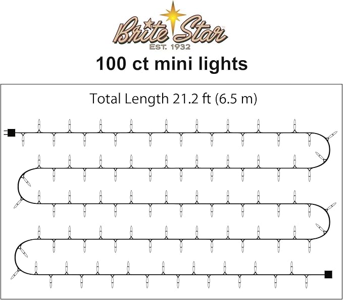 Brite Star 100 Lt String to String Lights, Red/Clear/Blue, White Wire (Set of 2)