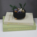 Decorative Fake Books for Coffee Table - Set of 2 Linen Aesthetic Faux Books Decor - Minimalist Keepsake Photo Storage Box for Office Home Living Room Mantle Top Decoration (Green-beige)
