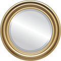 OVALCREST Round Beveled Wall Mirror for Home Decor - Philadelphia Style - Gold Spray - 28x28 Outside Dimensions