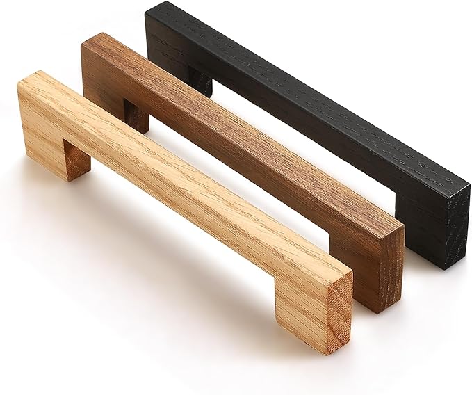 Walnut Square 7-1/2 in 6 pcs Wooden Drawer Pulls Handle pulls for cabinets Kitchen Cabinet Drawer pulls Cabinet Door Pull