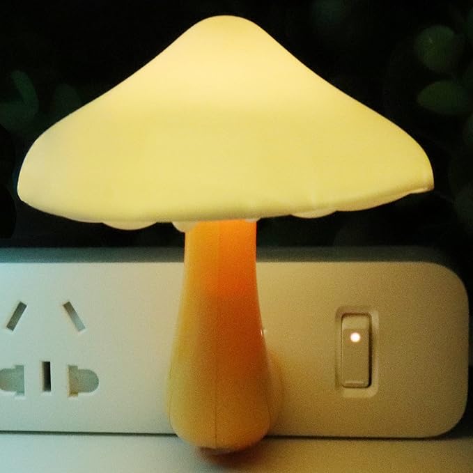 AUSAYE 4 Pack Plug in Night Light, Mushroom Light LED Nightlights for Kids, Adults, Bedroom, Bathroom,Hallway, Stairs, Kitchen White