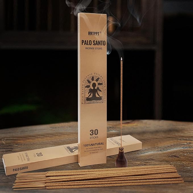 Palo Santo Incense Sticks (30 Sticks), 100% Natural sustainably harvested Peruvian Palo Santo, Suitable for Meditation, Relaxation, and Spiritual Purification