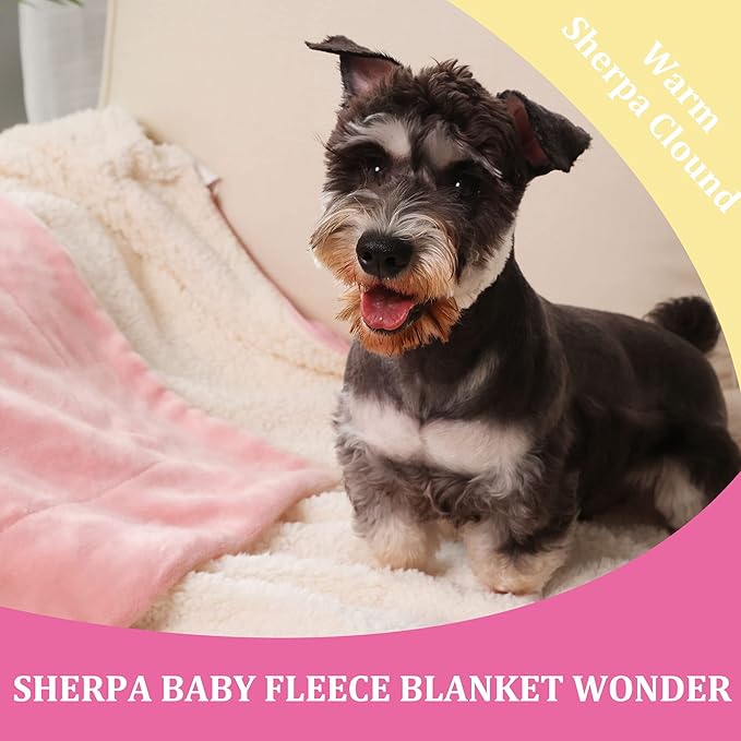 NANPIPER Baby Sherpa Blanket,Warm Toddler Throw Blanket,Soft Newborn Fleece Blanket for Winter (Pink,30x40 inches)
