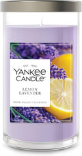 Yankee Candle Medium Pillar Scented Candle with up to 115 Hour Burn Time, Premium Plant Wax Blend for Consistent Burn, 14.25 oz Pillar Candle with Room Filling Fragrance, Lemon Lavender
