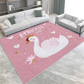 Area Rug 6x9 ft Cartoon Swan Princess Peach Living Room Non-Slip Rug, 3D Print Floor Carpet, Soft Large Area Rugs for Bedroom Dining Room Kitchen, Washable Low-Pile Rug