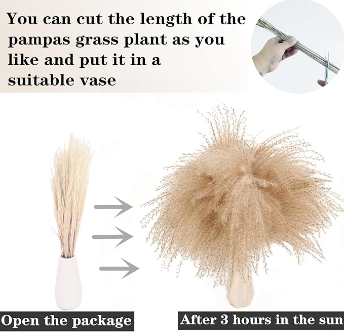 123 PCS Dried Flower Bouquet – Pampas Grass, Floral Decor for Home, Wedding, and Boho Style | Perfect for Vases, Fall, Spring, Summer, and Winter Arrangements