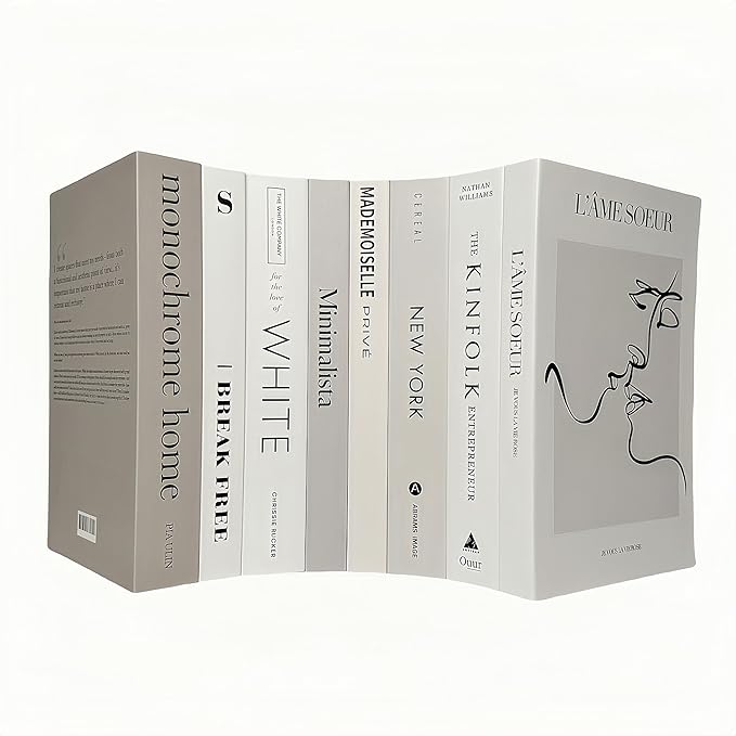 8 Pack Decorative Books, Ediactcyl Decoration Faux Books for Hardcover Home Decor | Fake Book Stacks Display for Bookshelf Room Decor (M26)