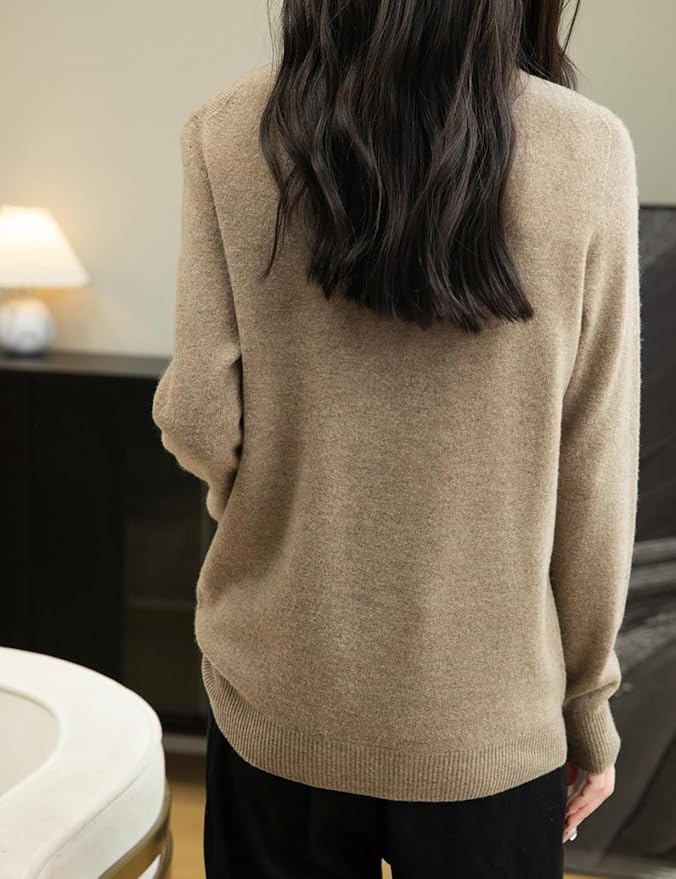 Chanyarn Women's 100% Merino Wool 2025 Fall Winter First-Line Ready to Wear Long Sleeve Seamless Knit Crewneck Sweater