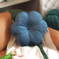 ARTMAGIC Flower Shaped Velvet Decorative Throw Pillow Cushion Ultra Soft Cute Floor Pillow for Couch Bed Sofa (Peacock Blue)