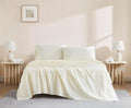 Linen Closet Organic 100% Cotton Twin XL Bed Sheet 3 Pcs Set– Fresh Ivory Crisp Percale, Deep Pocket up to 16” – Lightweight, Breathable & Naturally Cooling – Ideal for College Dorm, Soft & Comfy