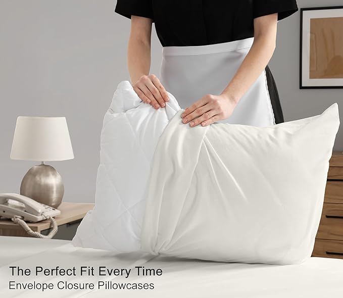 RUVANTI 100% Cotton King Size Sheets Set, 4 Pieces, Soft & Breathable Percale Weave Bedding, Deep Pocket 16", Hotel Standard, Crisp Cool Feel, Durable, Perfect Dyed Bed Sheet, Ivory