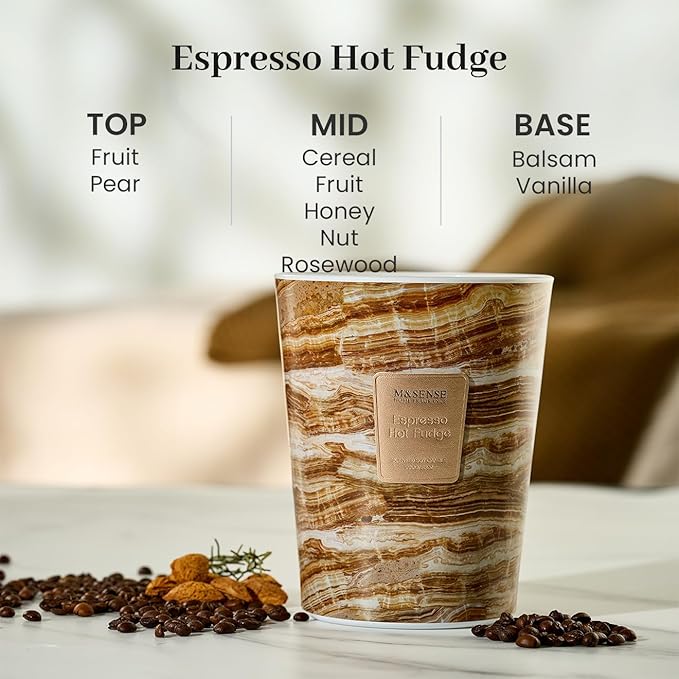 M&SENSE EspressHotFudge Scented Candles for Home, 3-Wick Highly Scented Jar Candles, Extra Large Candle 35 Oz 150 Hours Long Lasting Burning, Relaxing Aromatherapy Candle for Stress Relief, Meditation