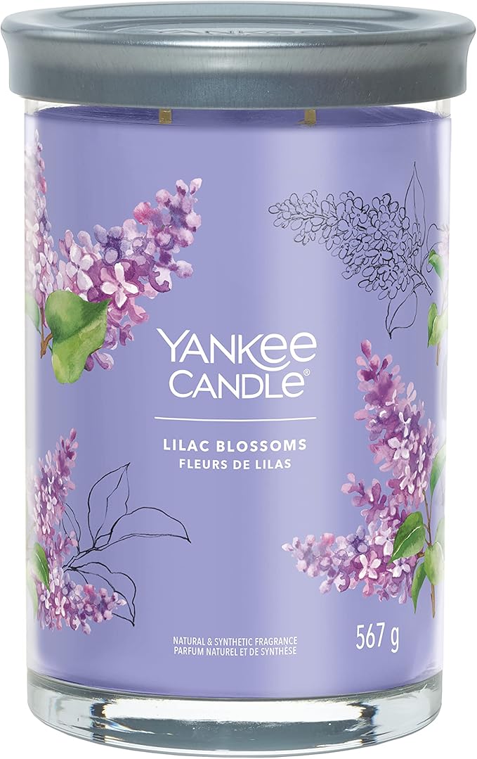 Yankee Candle Signature Scented Candle | Lilac Blossoms Large Tumbler Candle with Double Wicks | Soy Wax Blend Long Burning Candle | Perfect Gifts for Women