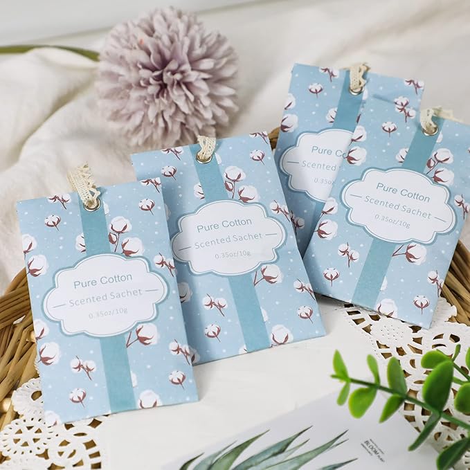 SCENTORINI Sachets for Drawers and Closets, Cotton Scented Bags for Long-Lasting, 14 Pack Home Fragrance Sachet for Closet, Drawer, Wardrobe