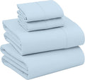 RUVANTI 100% Cotton King Size Sheets Set, 4 Pieces, Soft & Breathable Percale Weave Bedding, Deep Pocket 16", Hotel Standard, Crisp Cool Feel, Durable, Perfect Dyed Bed Sheet, Baby Blue