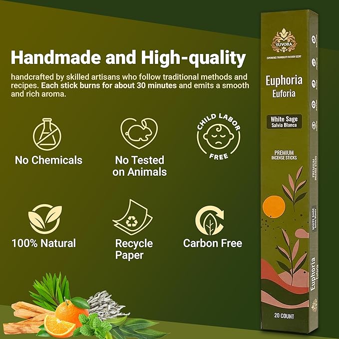 Aromatic Incense Sticks Gift Set – 120 Natural & Non-Toxic Incense Sticks | 6 Soothing Scents | Home, Meditation, Relaxation & Yoga | Free Incense Holder | Inciensos - Gifts for Women